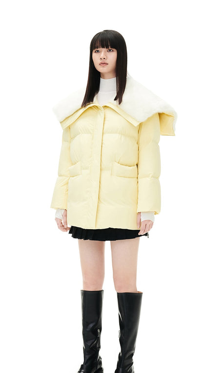 YES BY YESIR autumn women's versatile lapel quilt down jacket - Jialls