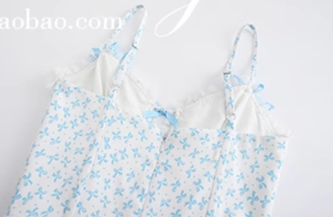 Le Palais bow pattern herringbone corset style heavy work dress-TEM