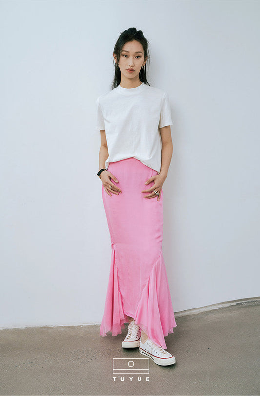 TUYUE mulberry silk maxi mermaid skirt- VIVIAN.