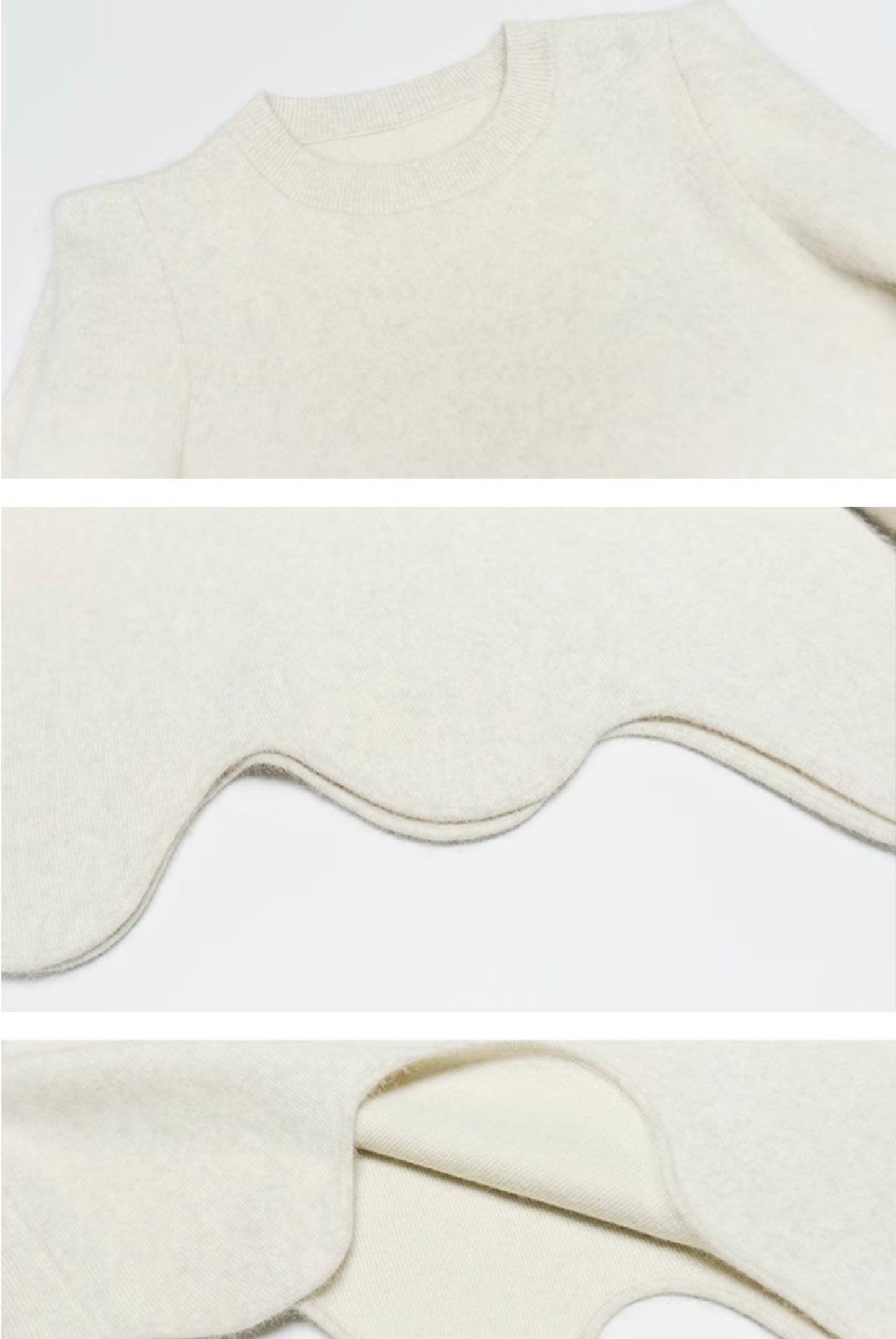 HECO Black white coffee Raccoon Fleece Wool Knitwear Sweater Women - side.