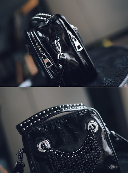 IUBallet Elegant Messenger Leather Black Bag - DANEL.