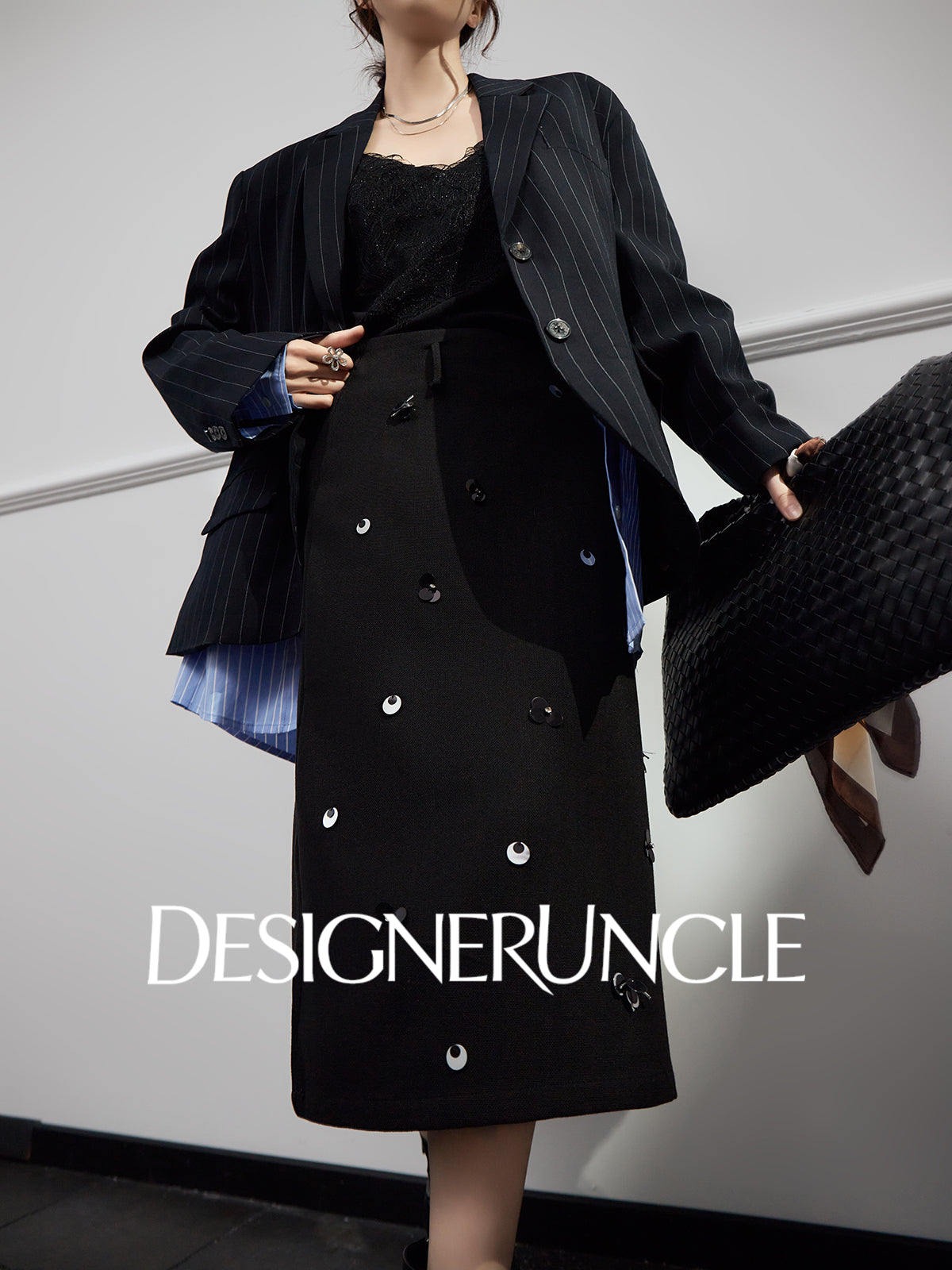 DGU "Deep World" dark blue loose blazer commuter versatile high-end top - Joseph.