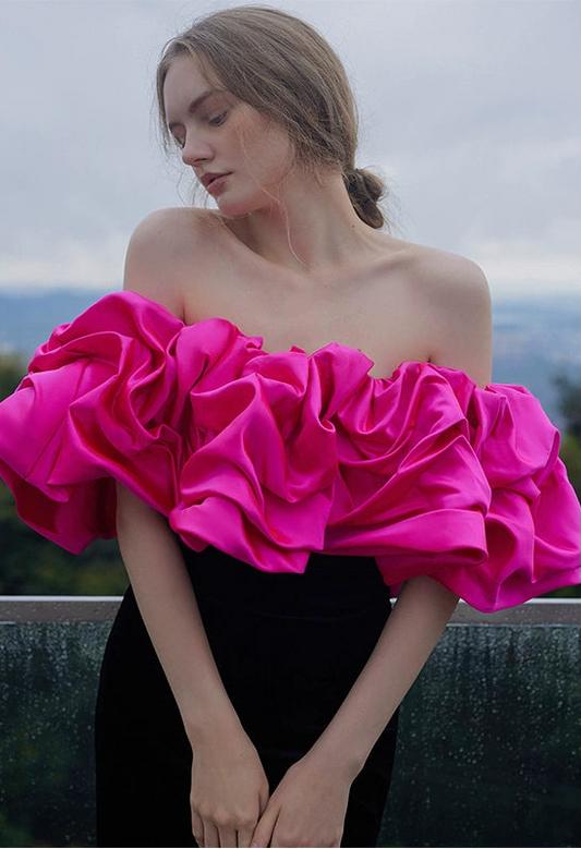 GOUDIN velvet French light luxury party dinner dress -EWA.