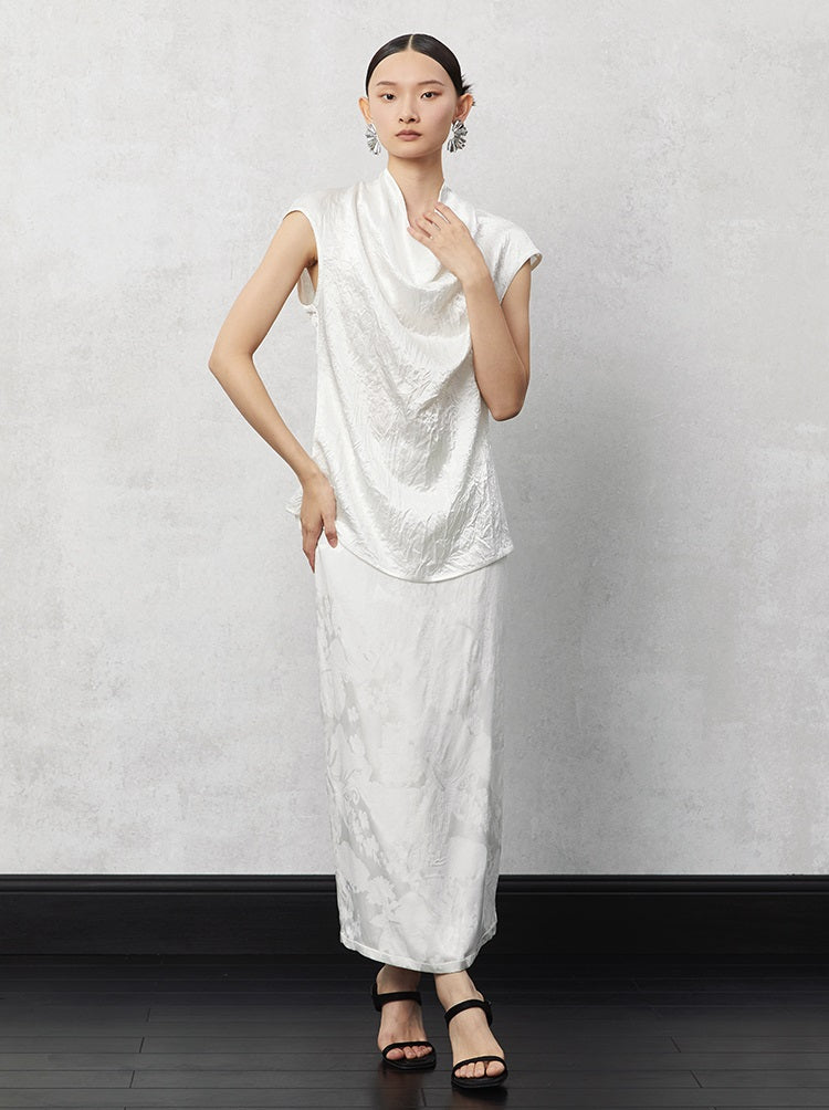 HECO Pleated Feminine Slit Long Skirt Summer - cors.