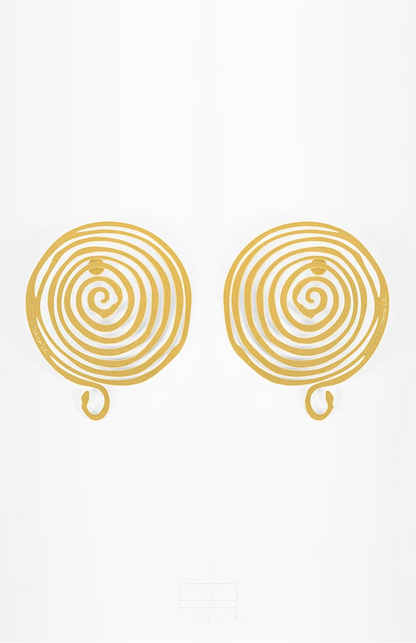 TUYUE brass gold plating energy structure earrings- MADDIE