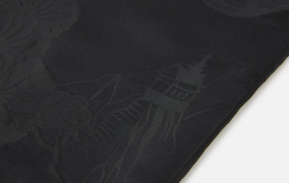 ZHUCHONGYUN black new Chinese silk satin jacquard wide-leg trousers-LAD.