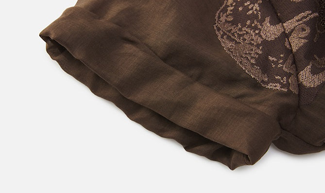 ZHUCHONGYUN summer sheer thin curled cuffs loose short-sleeved dress--SORA.