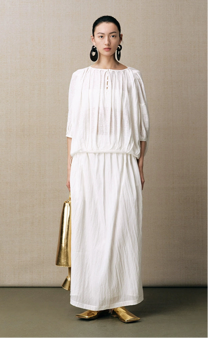 ZHUCHONGYUN crew neck spherical loose pinch knit top--RIKA.