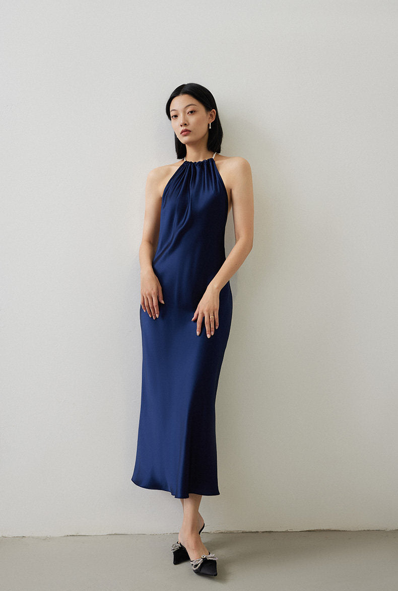GOUDIN elegant low back slip dress -ZOFIA.