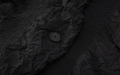 ZHUCHONGYUN light wrinkle buttoned black jacket-ROU.