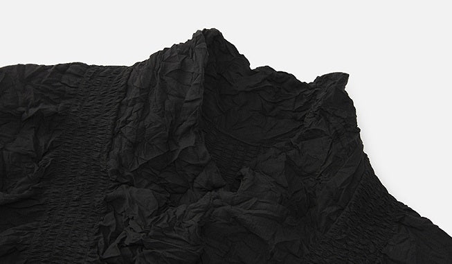 ZHUCHONGYUN light wrinkle buttoned black jacket-ROU.