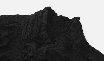 ZHUCHONGYUN light wrinkle buttoned black jacket-ROU.