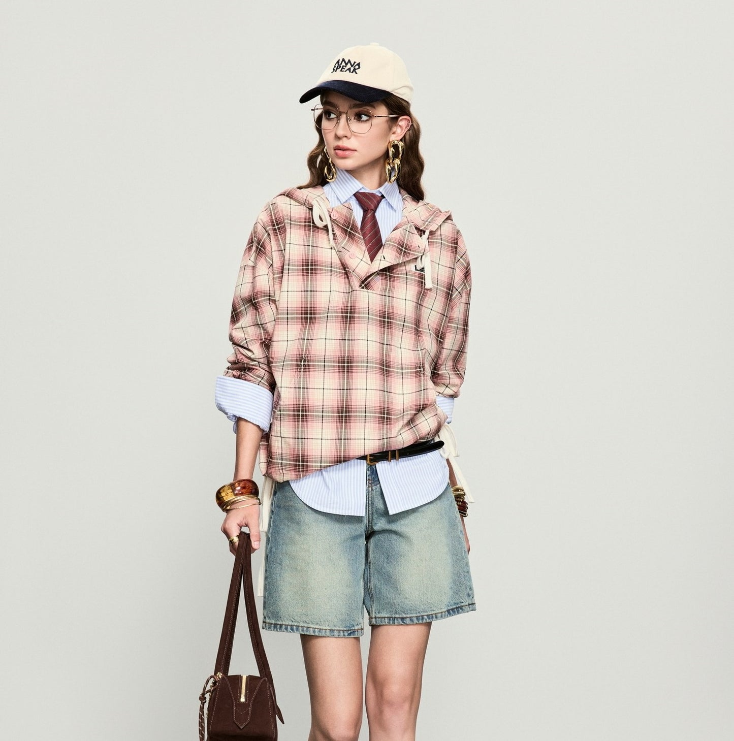 ANNASPEAK  denim Bermuda denim shorts-WAA.