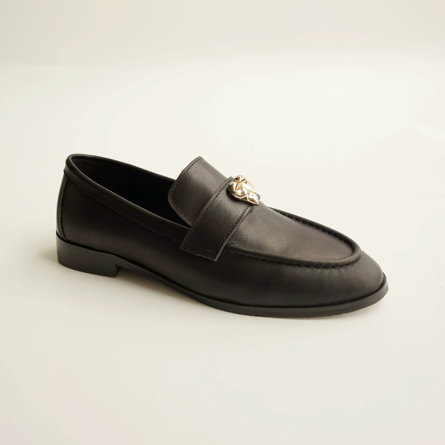 B-FEI classic black leather round-toe shoes-CHOJI.