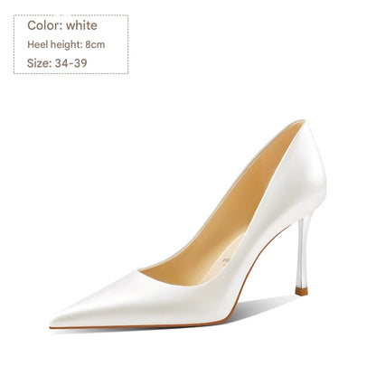 PJJUU satin pointed toe stiletto shoes - SHADOW.