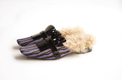 B-FEI square toe wind wool mules women's shoes-SHIKA.