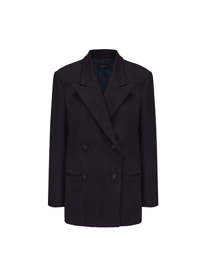 ATELIER MISS LU Double-breasted Vintage Sheep Wool Blazer - ALLEN.