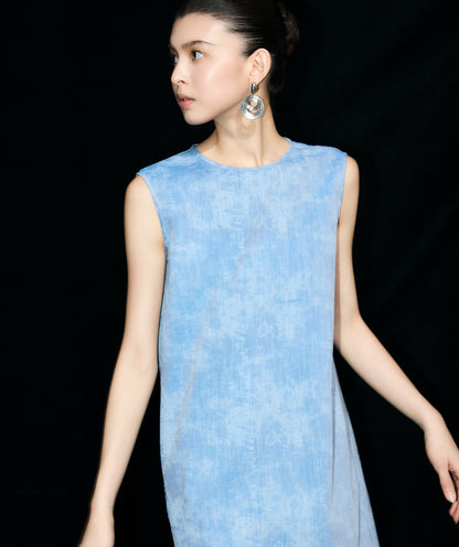 HECO Chinese women's summer  diamond blended linen vest dress - SWET.