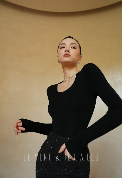 LE VENT&TES AILES High-end Luxury Heavy Work sequin Tweed Jacket Skirt Suit-FINN