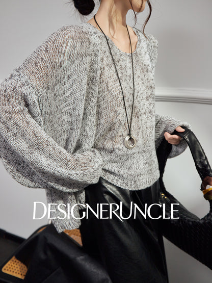 DGU "Molan" dark gray new lazy wind versatile high-end two-piece set - William.