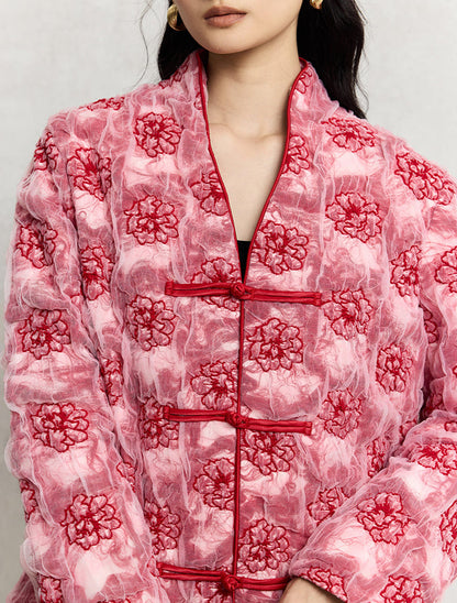 HECO embroidery mesh cardigan long sleeve jacket women - man.