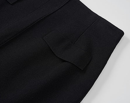 COMME MOI Lu Yan designer's new women's black knitted skirt with a center slit - ACCEES.