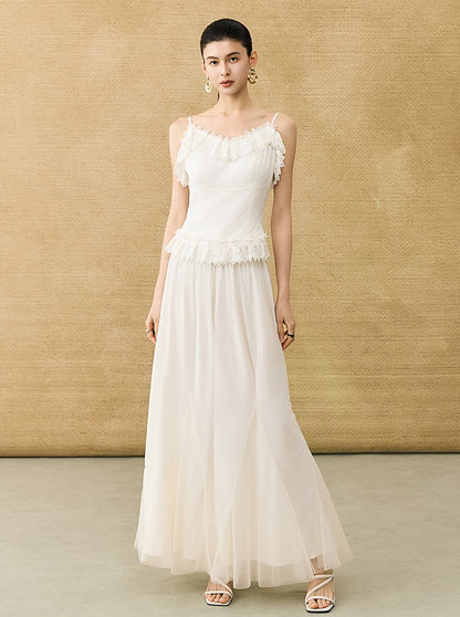 HECO Chinese High-end Acetate Lace Splicing Camisole - ZEPH.