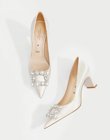 Pjjuu French Beautiful Block Engagement High Heels - PLATE