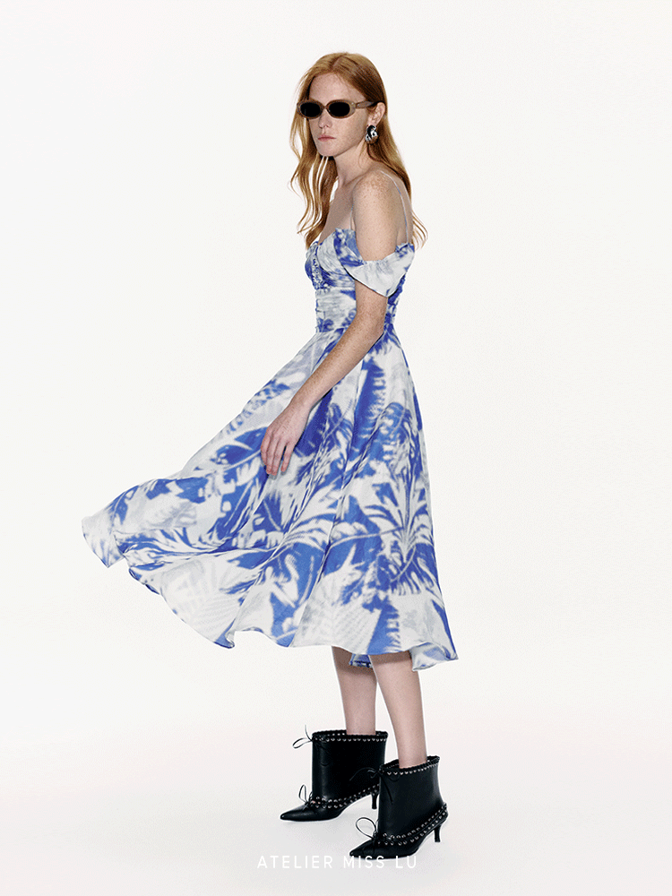ATELIER MISS LU Mulberry Silk Linen-blend Slip Dress - BILLIE