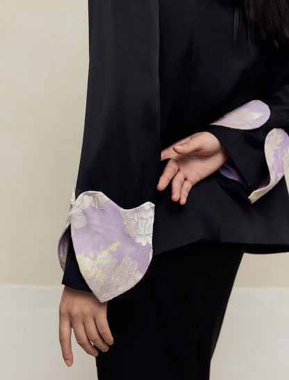 HECO Petal Stand-Up Collar Long Sleeve Blazer Women - do.