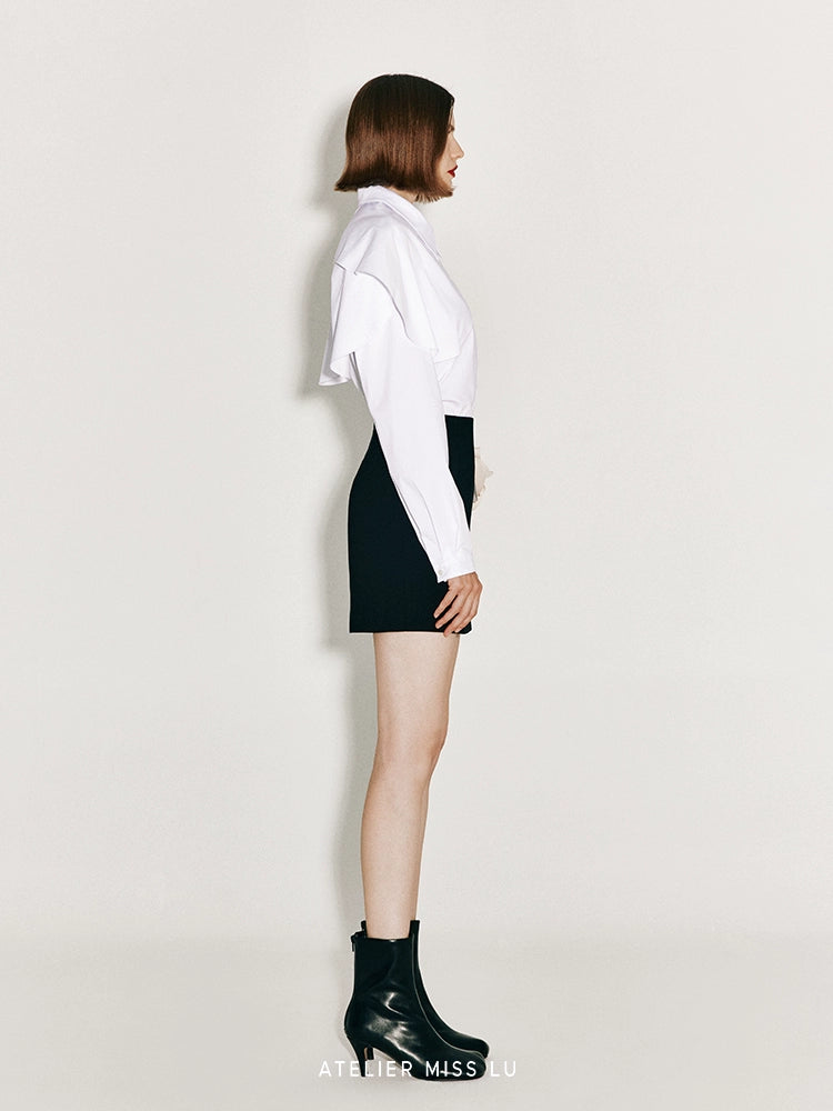AtelierMissLu Fall/Winter Orchid Shape Piece Design Short Skirt - ENDELLION.