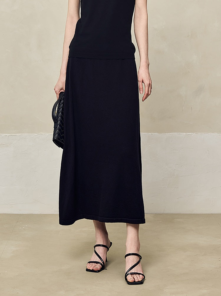 HECO Solid Color Versatile High-waisted Straight Skirt - LIVING.