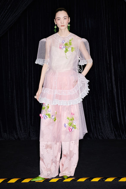 M essential Mackay designer brand mesh hand-painted morning glory vest - SAFE.