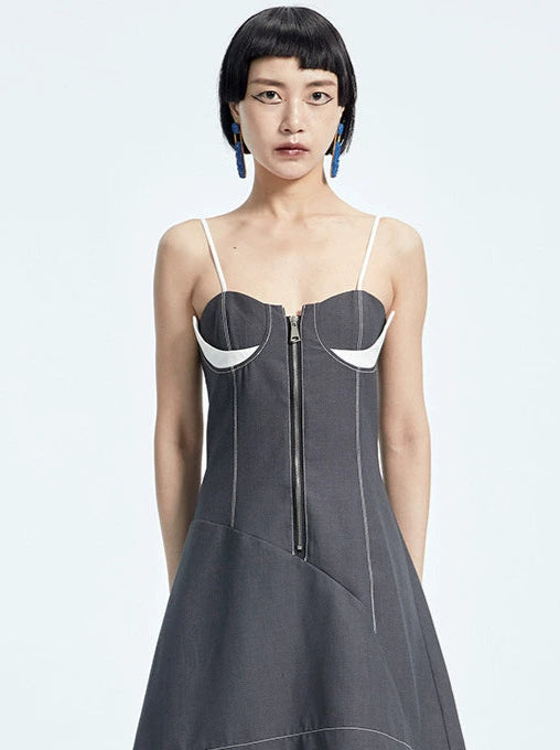 TINY IN bra embellished slip cinched waist slim small sexy dress - CIA