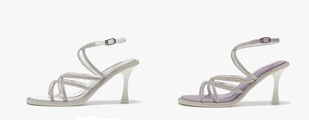 SHOESZOOO Summer Wear Open Toe Stiletto Sandal Heels - TOAST.