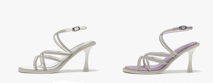 SHOESZOOO Summer Wear Open Toe Stiletto Sandal Heels - TOAST.