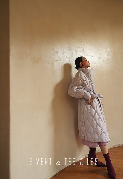 LE VENT&TES AILES Luxury High Cover Pressure Down Long Winter Jacket Coat -SZA