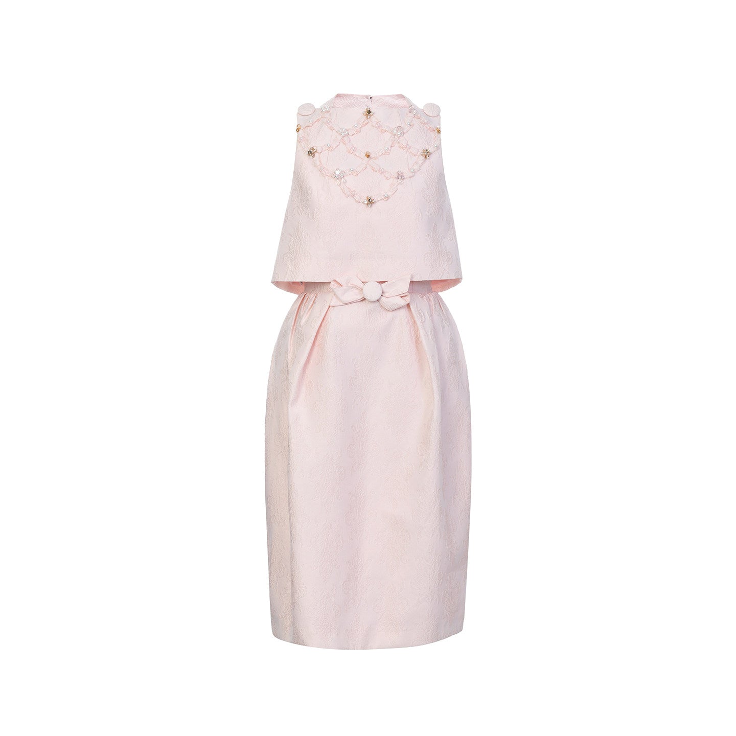 FAME bow beaded jacquard two-piece dress - RILEY