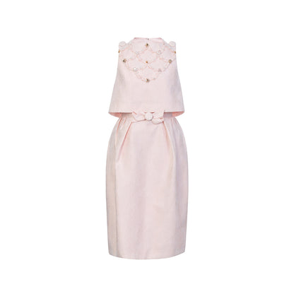 FAME bow beaded jacquard two-piece dress - RILEY
