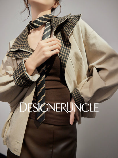 DGU "Fog Brown" autumn new loose casual versatile niche design jacket - NOW.