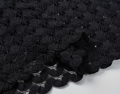 COMME MOI  women's black hollow sundress A-line skirt - RUBY.