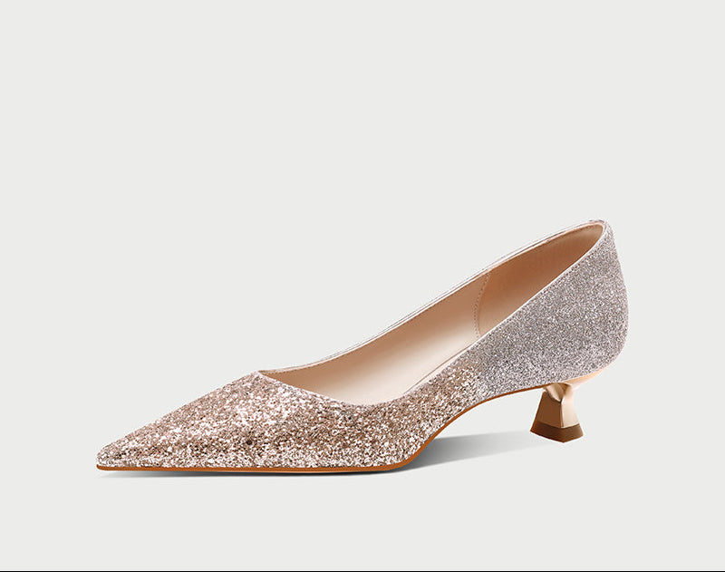 PJJUU glitter shimmering stiletto pumps shoes - ETHAN