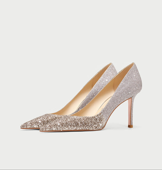 Pjjuu French Xiuhe Main Wedding Two Wear Stiletto Heels  -  BAD