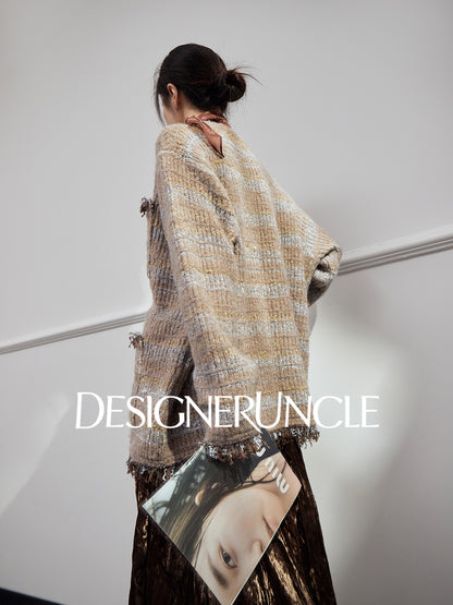 DGU "Twilight" black cardigan lazy style French retro versatile slimming top - DARCY.