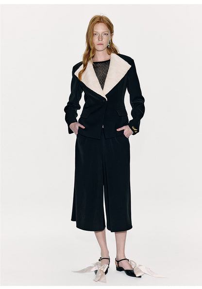 ATELIER MISS LU Spring/Summer Textured Soft Tulle Waist Blazer - DOMINION