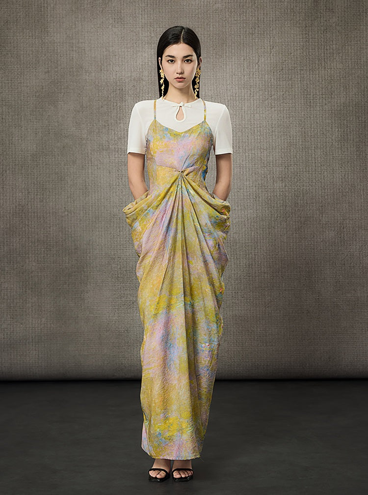 HECO Stacked Layered Midi Long Slip Dress  - KING.