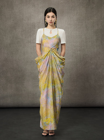 HECO Stacked Layered Midi Long Slip Dress  - KING.