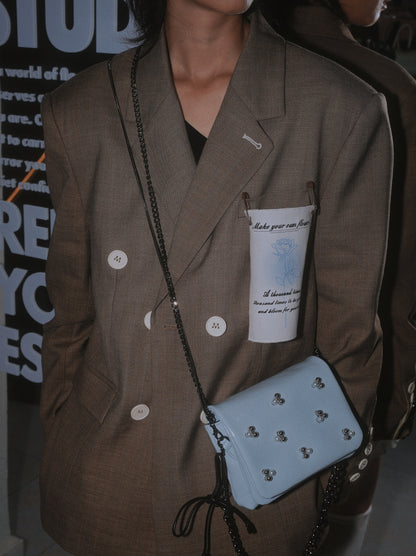 IUBALLET Leather Pearl Chain Crossbody Small Bag - BENSON.