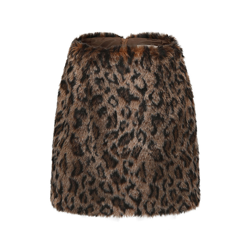 ATELIER MISS LU Fall/Winter faux fur leopard print skirt - GRAC.