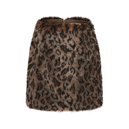 ATELIER MISS LU Fall/Winter faux fur leopard print skirt - GRAC.